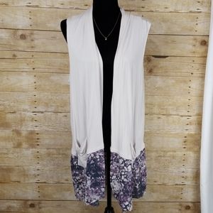 LOGO Lori Goldstein Sleeveless Cardigan